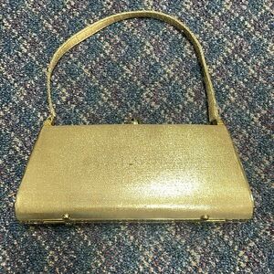 Unbranded Preloved Gold Metallic Hand Bag Clutch Bag